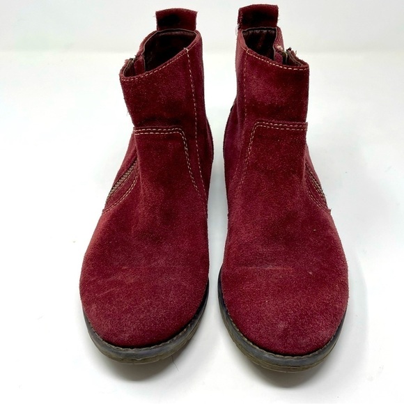 Montana Artisan-Crafted Burgundy Leather/Suede Ankle Booties – Size 6.5 - Picture 2 of 9